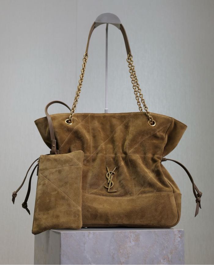 NIGO SAINT LAURENT JAMIE Women's Solid Color Suede Leather Chain Shoulder Strap Shopping Bag Shoulder Bags #nigo75511