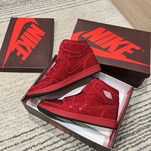NIGO Jordan Air Jordan Men's And Women's Barb Full Diamond High Top Lace Up Flat Retro Basketball Shoes #nigo75486