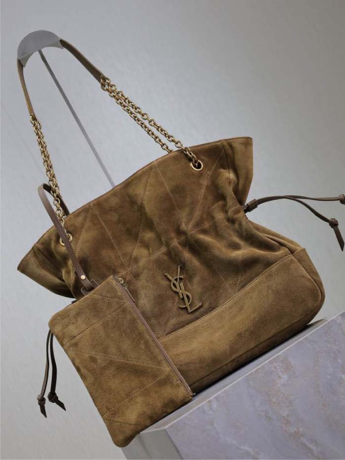 NIGO SAINT LAURENT JAMIE Women's Solid Color Suede Leather Chain Shoulder Strap Shopping Bag Shoulder Bags #nigo75511