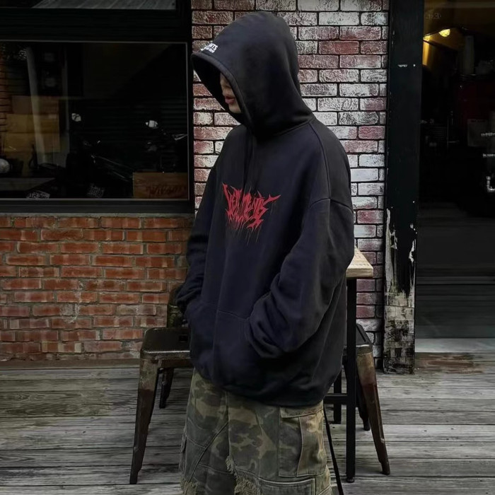 NIGO Vetements Men's High Street Dark Style Letter Print Hooded Sweatshirt Spring And Autumn Fashion Single Piece Peplum Loose Sweatshirt Ngvp #nigo1177