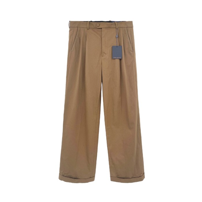 NIGO Louis Vuitton Men's Spring & Autumn Solid Color Button Mid Waist Straight Leg Casual Pants #nigo75527