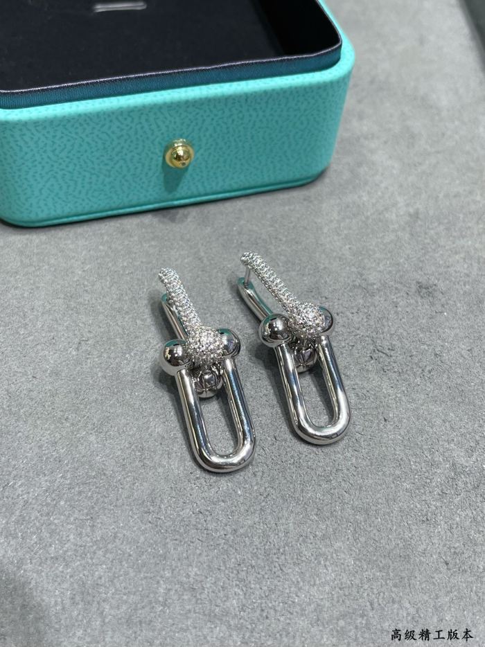 NIGO Tiffany & Co. Hardwear Collection Large Chain Link Earrings with Diamonds Fashionable Luxury Sexy Earrings Jewelry Accessories #nigo75529