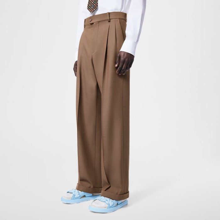 NIGO Louis Vuitton Men's Spring & Autumn Solid Color Button Mid Waist Straight Leg Casual Pants #nigo75527