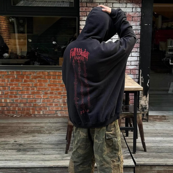 NIGO Vetements Men's High Street Dark Style Letter Print Hooded Sweatshirt Spring And Autumn Fashion Single Piece Peplum Loose Sweatshirt Ngvp #nigo1177