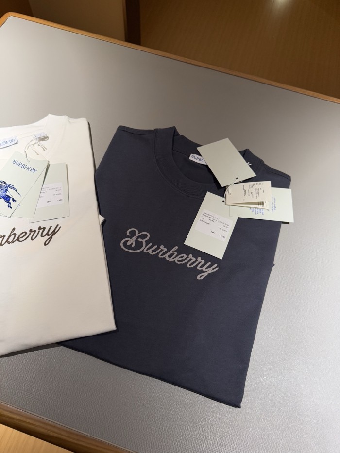 NIGO Burberry Men's Summer Solid Color Letter Print Round Neck Cotton Short Sleeve T-Shirt #nigo75517