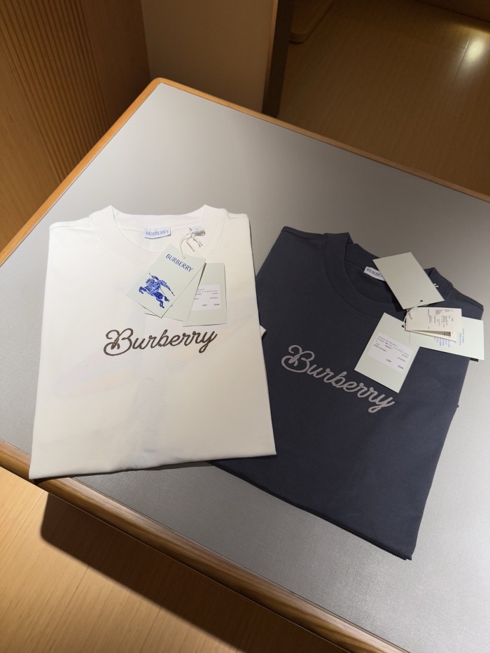 NIGO Burberry Men's Summer Solid Color Letter Print Round Neck Cotton Short Sleeve T-Shirt #nigo75517