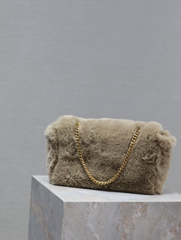 NIGO SAINT LAURENT Kate Women‘s Solid Color Rabbit Fur Flap Chain Shoulder Strap Shoulder Handbag Bag Bags #nigo75552