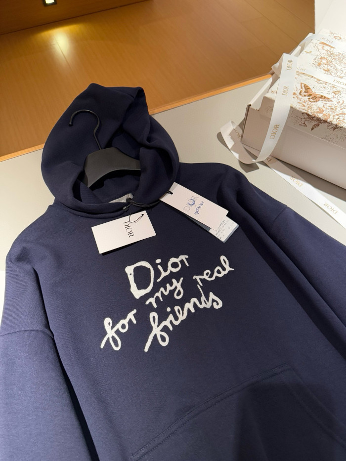 NIGO Dior Men's Spring and Autumn Solid Color Logo Letter Printed Hooded Loose Long Sleeve Sweatshirt #nigo75496