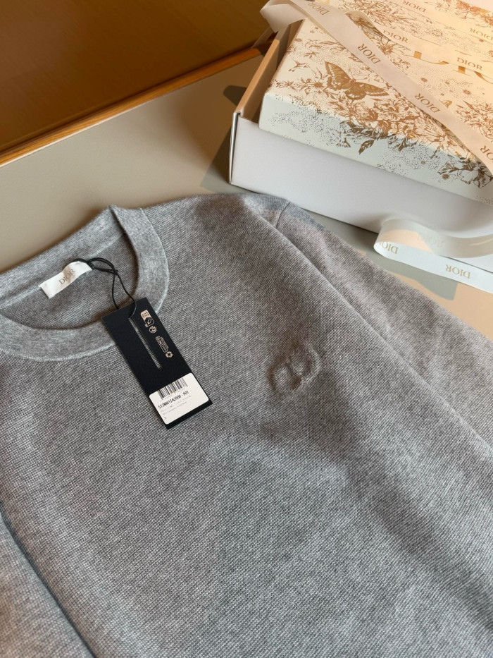 NIGO Dior Men's Spring and Autumn Solid Color Round Neck Cotton Wool Long Sleeve Sweater #nigo75515