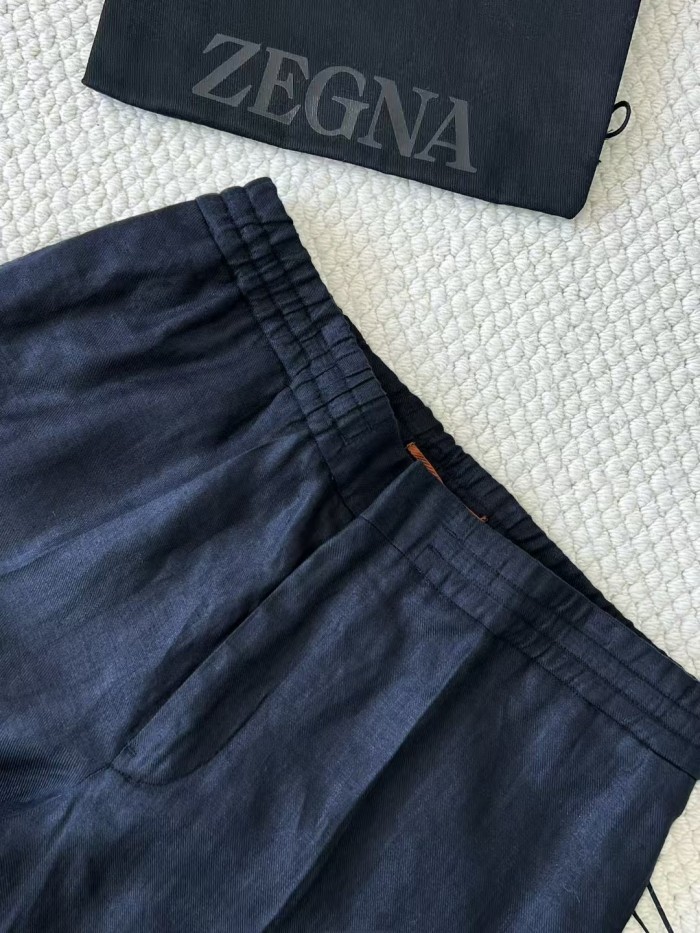 NIGO Ermenegildo Zegna Men's Spring And Summer Solid Color Casual Comfortable Elastic Waist Trousers Pants #nigo75522