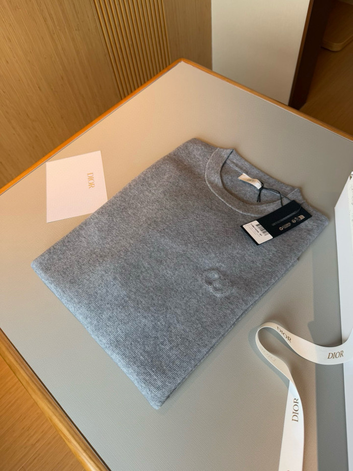 NIGO Dior Men's Spring and Autumn Solid Color Round Neck Cotton Wool Long Sleeve Sweater #nigo75515