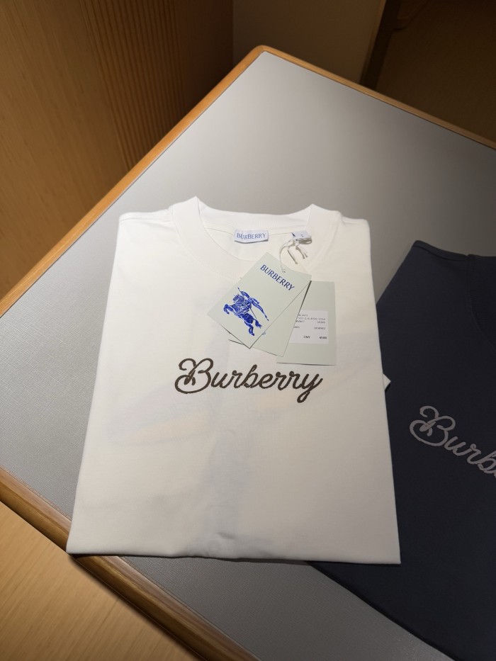 NIGO Burberry Men's Summer Solid Color Letter Print Round Neck Cotton Short Sleeve T-Shirt #nigo75517