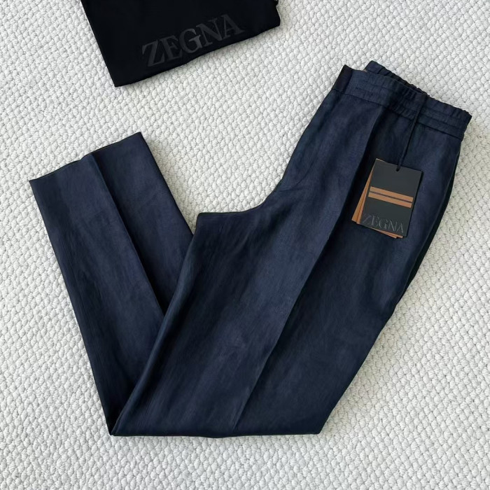 NIGO Ermenegildo Zegna Men's Spring And Summer Solid Color Casual Comfortable Elastic Waist Trousers Pants #nigo75522