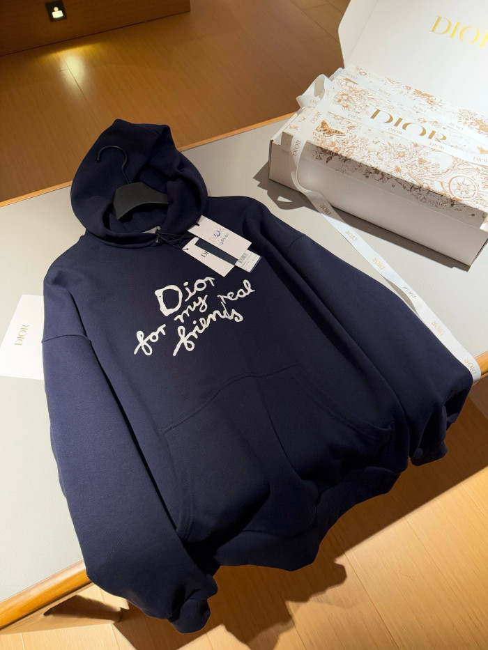 NIGO Dior Men's Spring and Autumn Solid Color Logo Letter Printed Hooded Loose Long Sleeve Sweatshirt #nigo75496