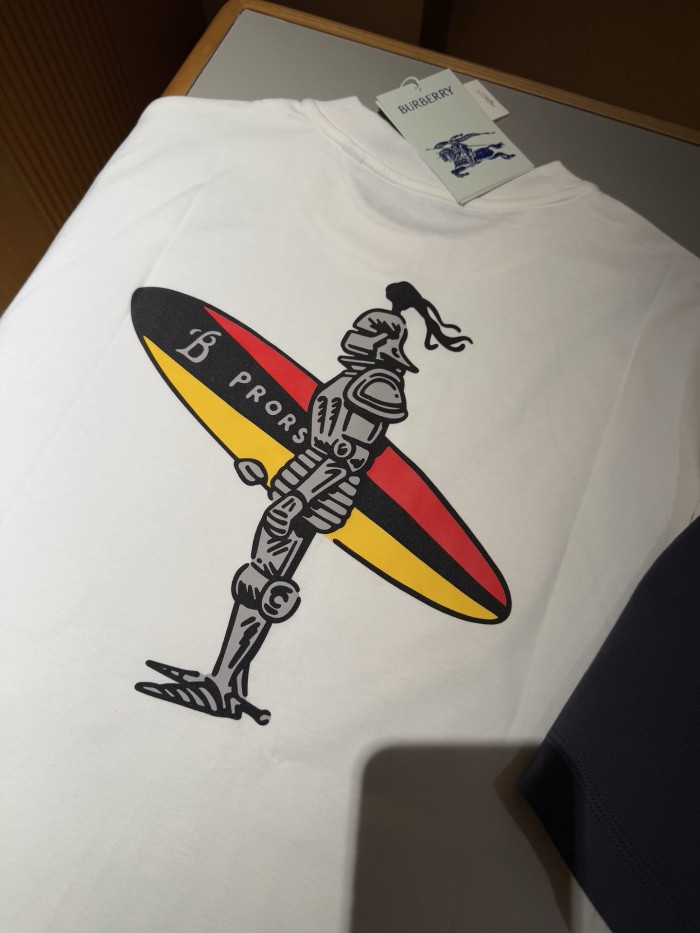 NIGO Burberry Men's Summer Solid Color Letter Print Round Neck Cotton Short Sleeve T-Shirt #nigo75517