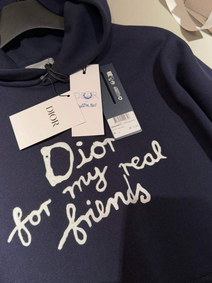 NIGO Dior Men's Spring and Autumn Solid Color Logo Letter Printed Hooded Loose Long Sleeve Sweatshirt #nigo75496