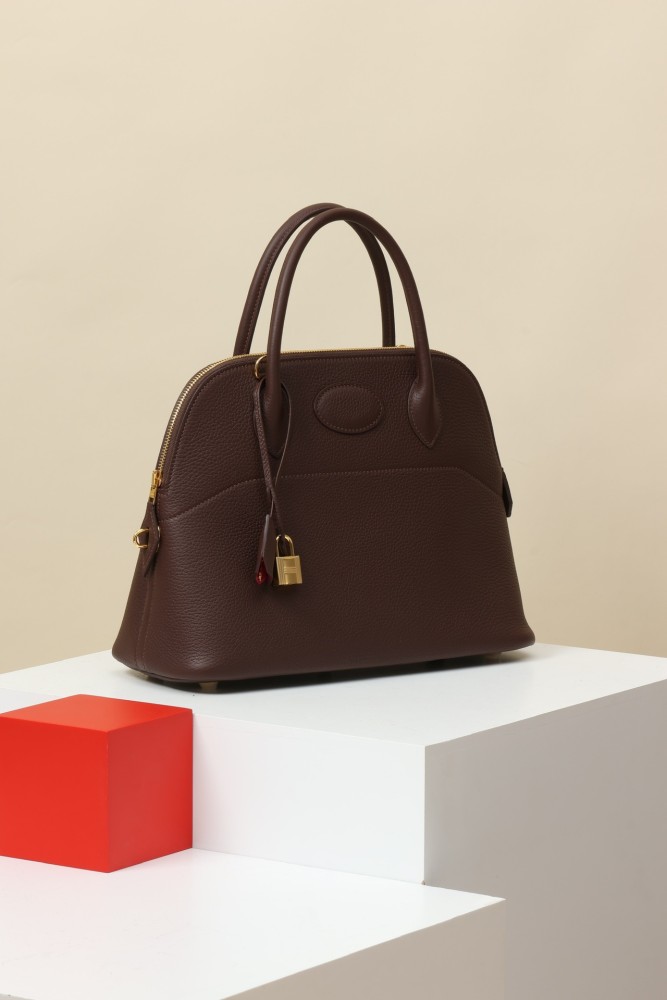 NIGO Hermes bo31 Women's Solid Color Leather Zipper Closure Shoulder Crossbody Handbag Bag Bags #nigo75532