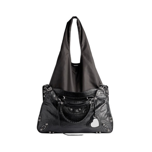 NIGO Balenciaga Women‘s Solid Color Detachable Adjustable Shoulder Strap Doing Old Silver Accessories Lambskin Spell Nylon Shopping Bag Tote Bags #nigo75523