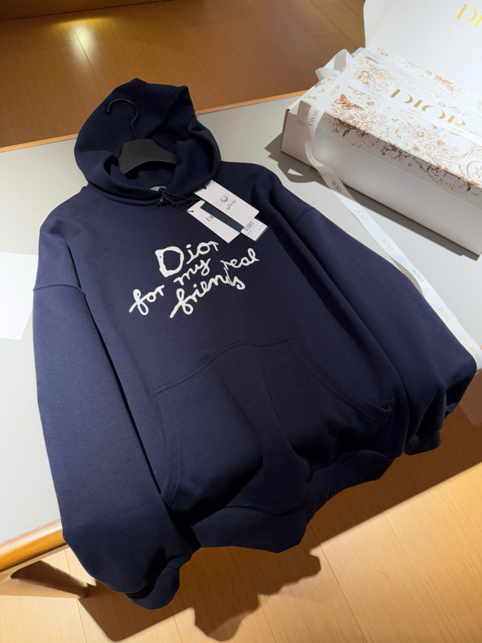 NIGO Dior Men's Spring and Autumn Solid Color Logo Letter Printed Hooded Loose Long Sleeve Sweatshirt #nigo75496
