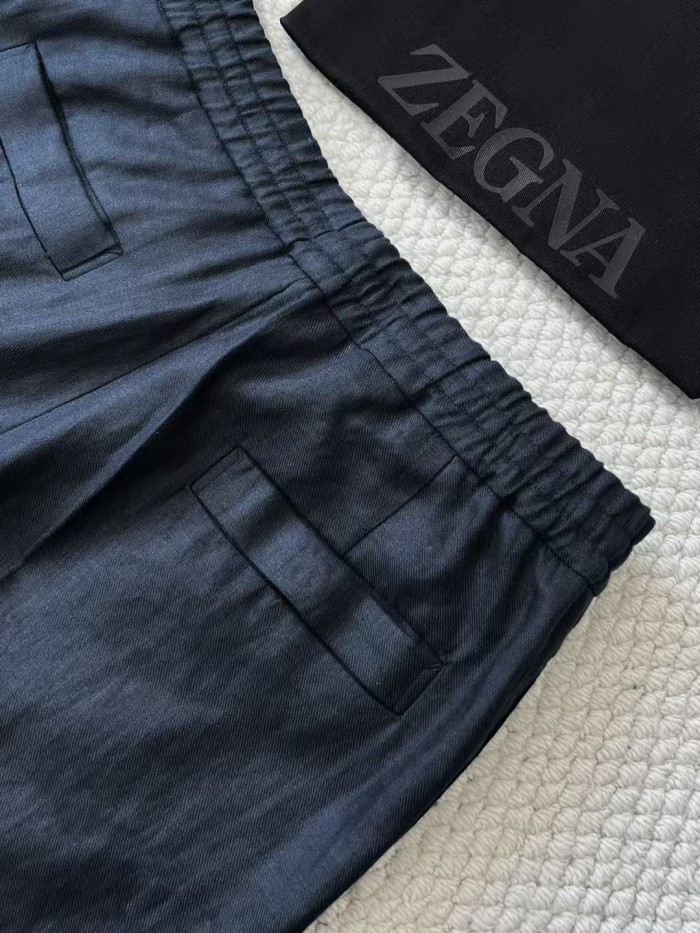 NIGO Ermenegildo Zegna Men's Spring And Summer Solid Color Casual Comfortable Elastic Waist Trousers Pants #nigo75522