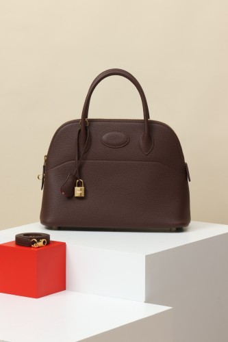 NIGO Hermes bo31 Women's Solid Color Leather Zipper Closure Shoulder Crossbody Handbag Bag Bags #nigo75532