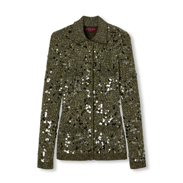 NIGO Gucci Women's Spring And Fall Viscose Fiber Tweed Blend Polo Collar Single Breasted Knit Cardigan Jacket #nigo75547