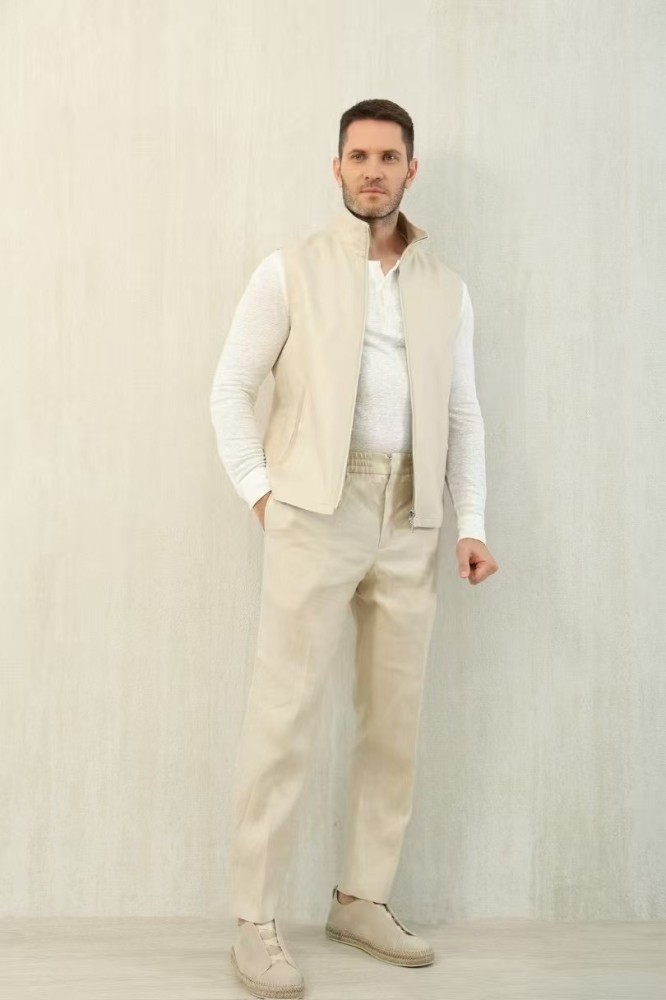NIGO Ermenegildo Zegna Men's Spring And Autumn Solid Color Standing Collar Zipper Fit Sleeveless Vest Jacket Ngvp #nigo1168