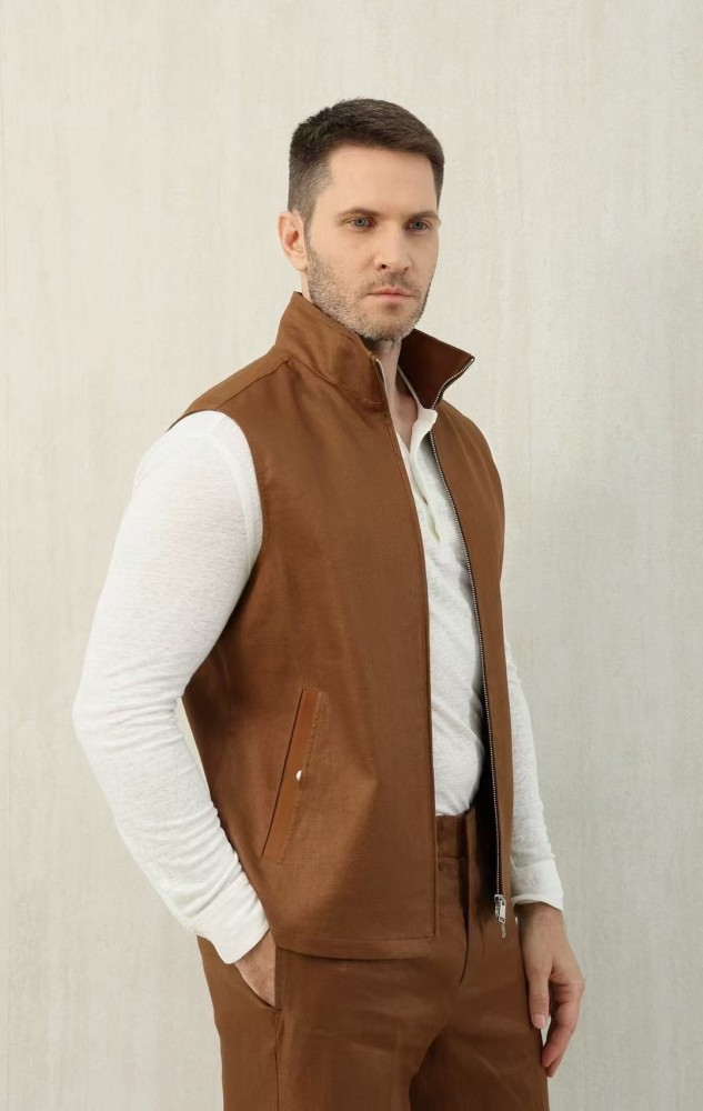 NIGO Ermenegildo Zegna Men's Spring And Autumn Solid Color Standing Collar Zipper Fit Sleeveless Vest Jacket Ngvp #nigo1168