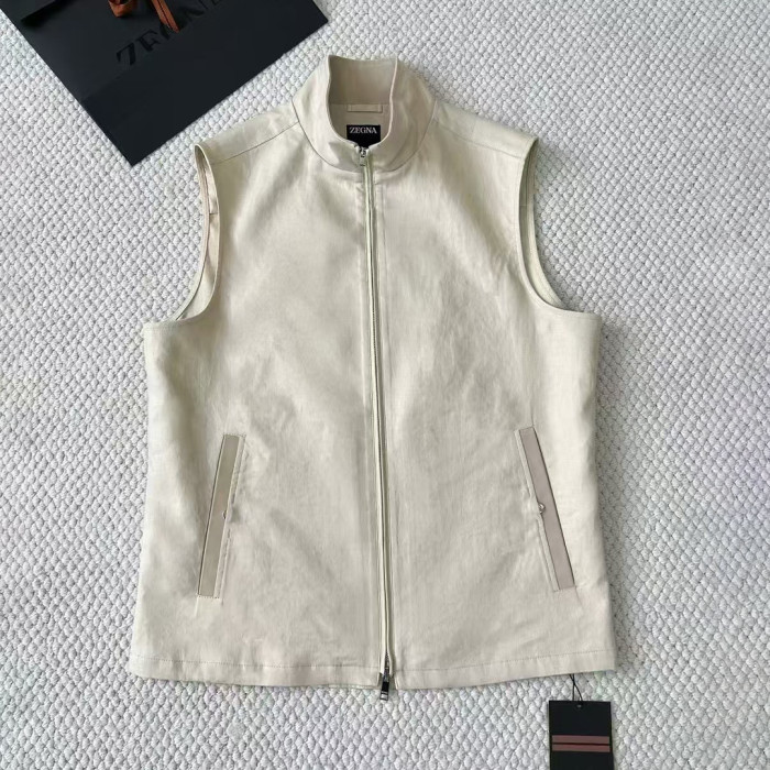 NIGO Ermenegildo Zegna Men's Spring And Autumn Solid Color Standing Collar Zipper Fit Sleeveless Vest Jacket Ngvp #nigo1168