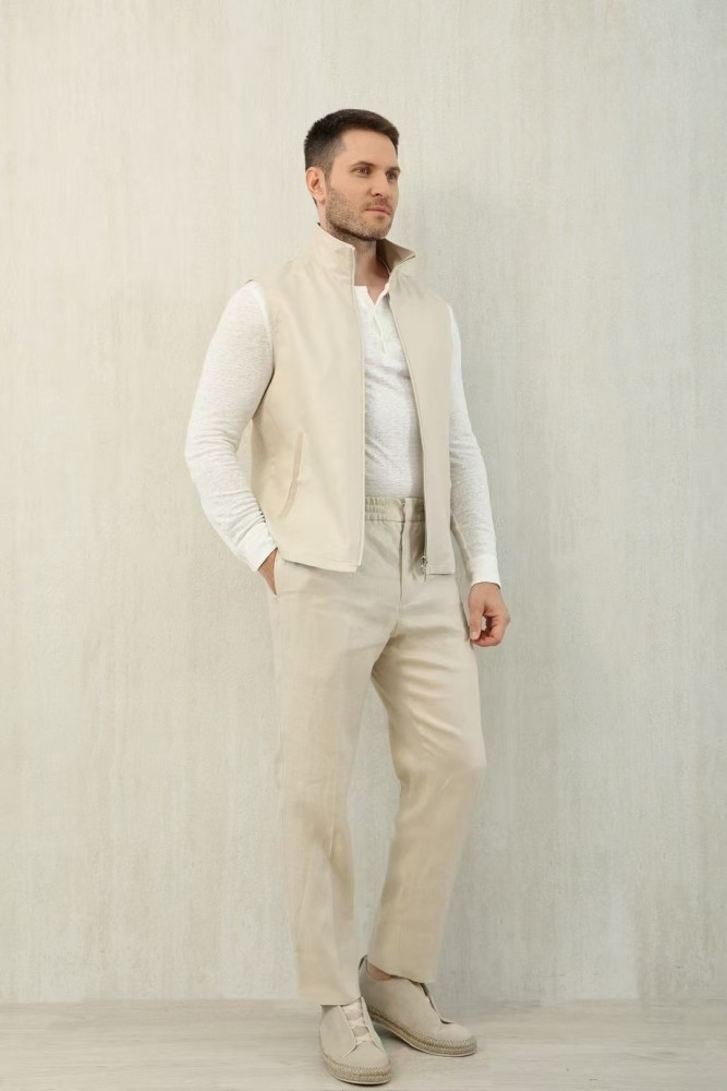 NIGO Ermenegildo Zegna Men's Spring And Autumn Solid Color Standing Collar Zipper Fit Sleeveless Vest Jacket Ngvp #nigo1168