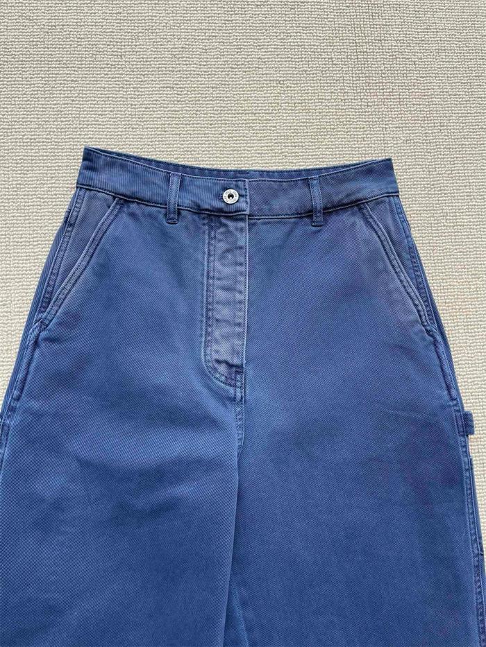 NIGO MiuMiu Women's Spring and Autumn Solid Color Loose Embroidered Logo Jeans Pants #nigo75536