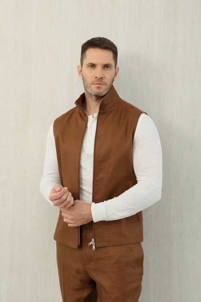 NIGO Ermenegildo Zegna Men's Spring And Autumn Solid Color Standing Collar Zipper Fit Sleeveless Vest Jacket Ngvp #nigo1168
