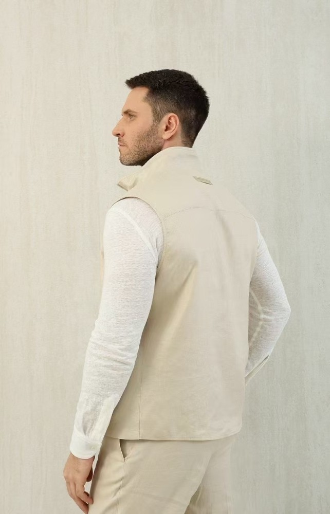 NIGO Ermenegildo Zegna Men's Spring And Autumn Solid Color Standing Collar Zipper Fit Sleeveless Vest Jacket Ngvp #nigo1168