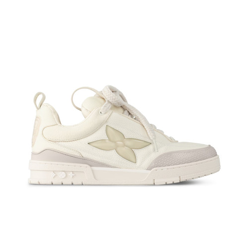 NIGO Louis Vuitton LV Skate Sneaker Men's Solid Color Calfskin Round Toe Low Top Lace Up Casual Board Shoes #nigo75534