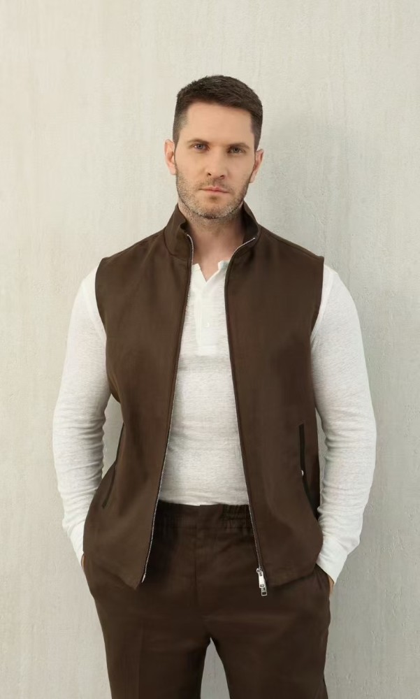 NIGO Ermenegildo Zegna Men's Spring And Autumn Solid Color Standing Collar Zipper Fit Sleeveless Vest Jacket Ngvp #nigo1168