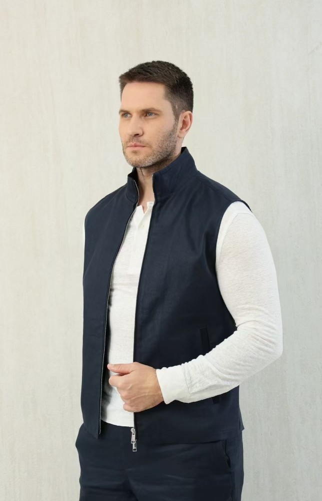NIGO Ermenegildo Zegna Men's Spring And Autumn Solid Color Standing Collar Zipper Fit Sleeveless Vest Jacket Ngvp #nigo1168