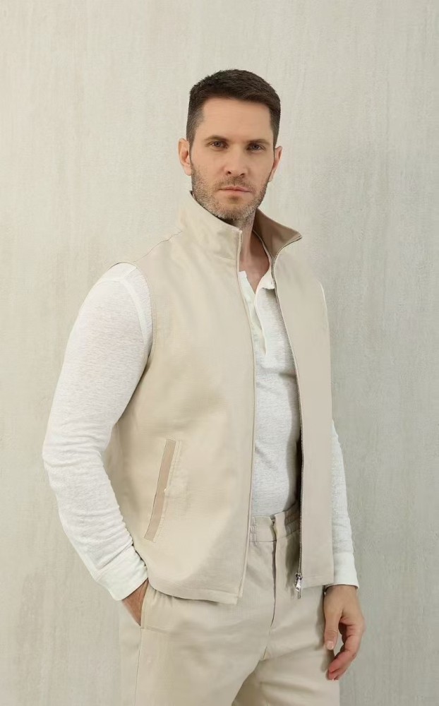 NIGO Ermenegildo Zegna Men's Spring And Autumn Solid Color Standing Collar Zipper Fit Sleeveless Vest Jacket Ngvp #nigo1168