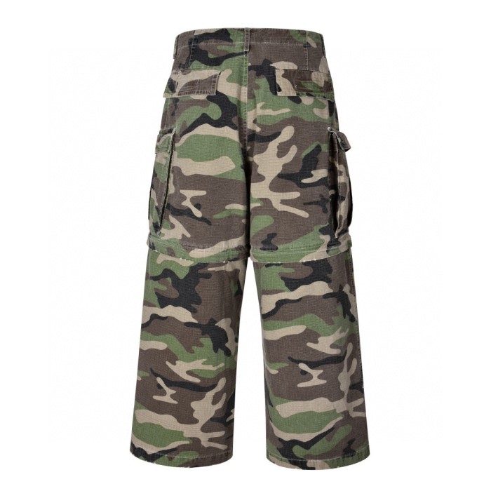 NIGO Balenciaga Men's Spring And Autumn Retro Old Camouflage Work Pants Detachable Baggy Jeans High Street Fashion Straight Casual Pants Ngvp #nigo1183