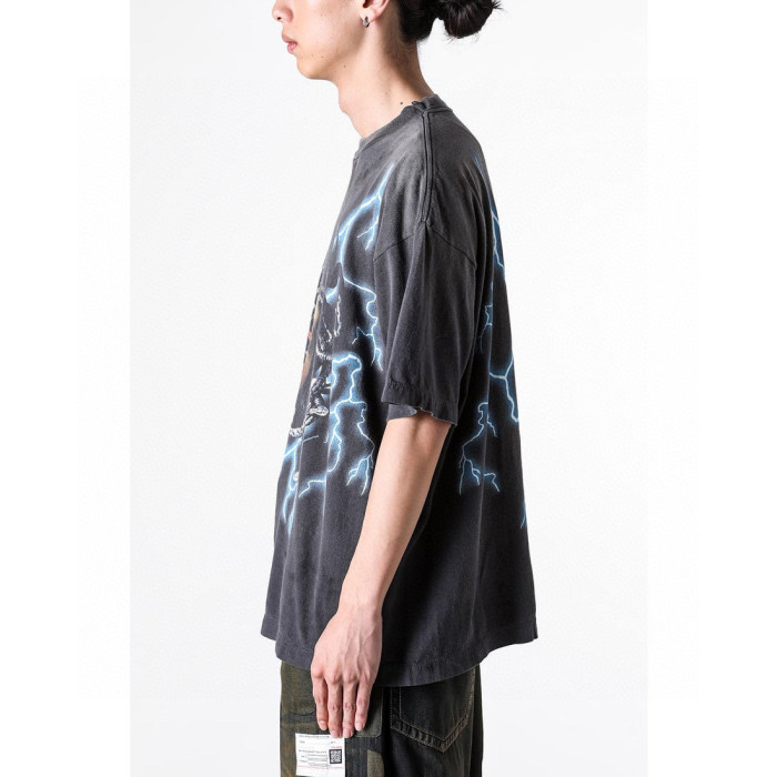 NIGO Saint Michael Men's Summer Graphic Printed Round Neck Cotton Solid Color Straight Pullover Short Sleeve T-Shirt Ngvp #nigo1165