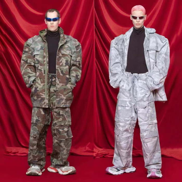NIGO Balenciaga Men's Spring And Autumn Retro Old Camouflage Work Pants Detachable Baggy Jeans High Street Fashion Straight Casual Pants Ngvp #nigo1183