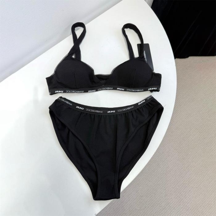 NIGO Dolce&Gabbana Women's Summer Colorblocking Leopard Lace Trim Triangle Adjustable Bra High Waist Comfort Triangle Panty Set Suit #nigo75535