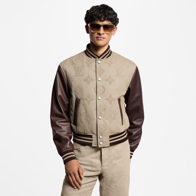 NIGO Louis Vuitton Monogram Embroidered Baseball Drawstring Jacket Men's Spring And Autumn Fashion Trend Color Blocking Single-breasted Jacket #nigo81119