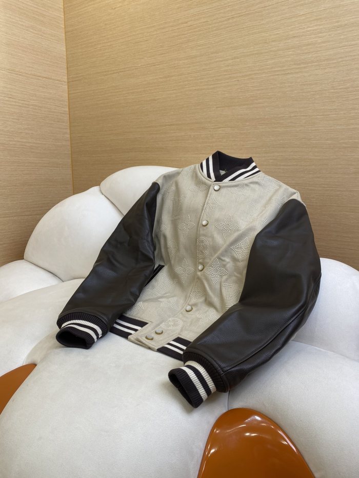 NIGO Louis Vuitton Monogram Embroidered Baseball Drawstring Jacket Men's Spring And Autumn Fashion Trend Color Blocking Single-breasted Jacket #nigo81119