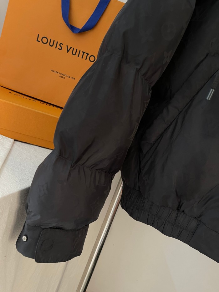 NIGO Louis Vuitton Men's Fall and Winter Letter Logo Print Drawstring Hooded Plush Lined Cotton Jacket #nigo75554