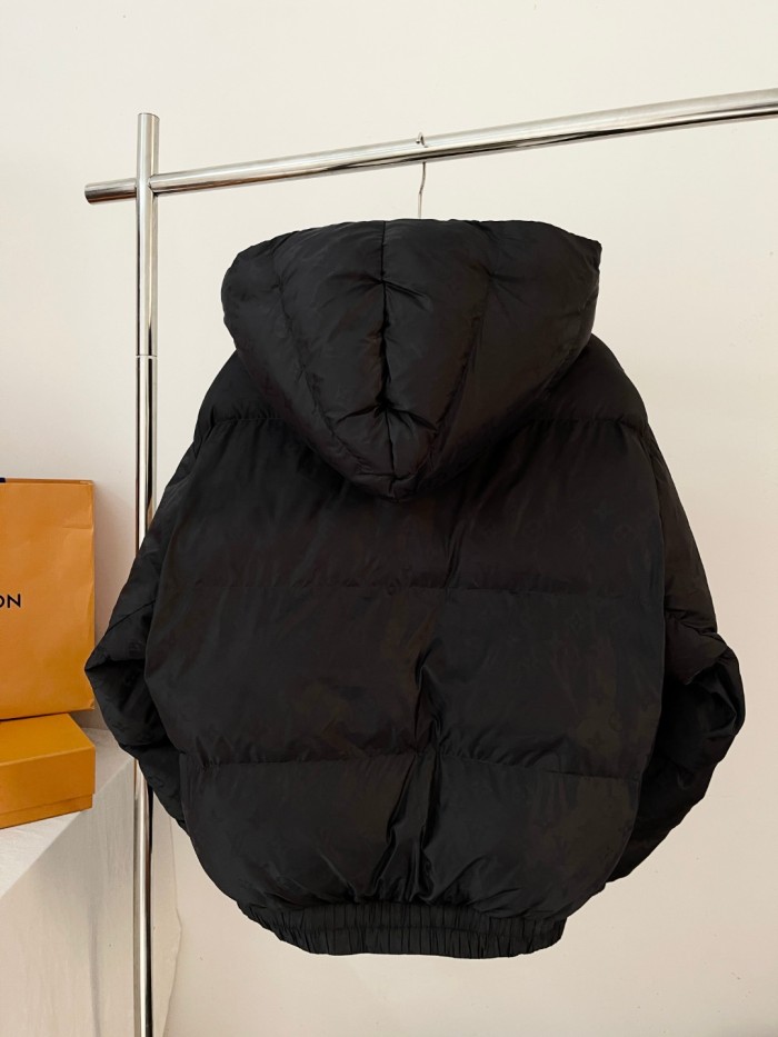 NIGO Louis Vuitton Men's Fall and Winter Letter Logo Print Drawstring Hooded Plush Lined Cotton Jacket #nigo75554