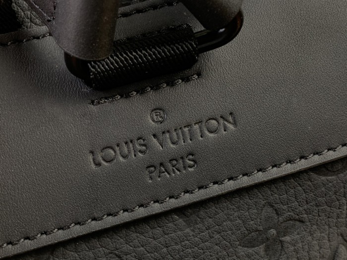 NIGO Louis Vuitton CHRISTOPHER Men's Black Dark Logo Printed Drawstring Flap Closure Cowhide Leather Backpack Shoulder Bag Bags #nigo75563