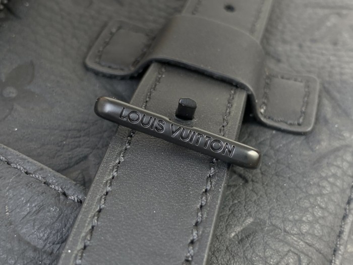 NIGO Louis Vuitton CHRISTOPHER Men's Black Dark Logo Printed Drawstring Flap Closure Cowhide Leather Backpack Shoulder Bag Bags #nigo75563