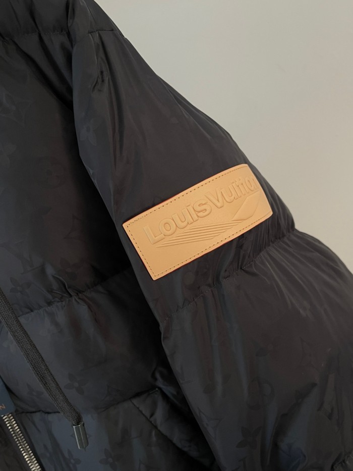 NIGO Louis Vuitton Men's Fall and Winter Letter Logo Print Drawstring Hooded Plush Lined Cotton Jacket #nigo75554
