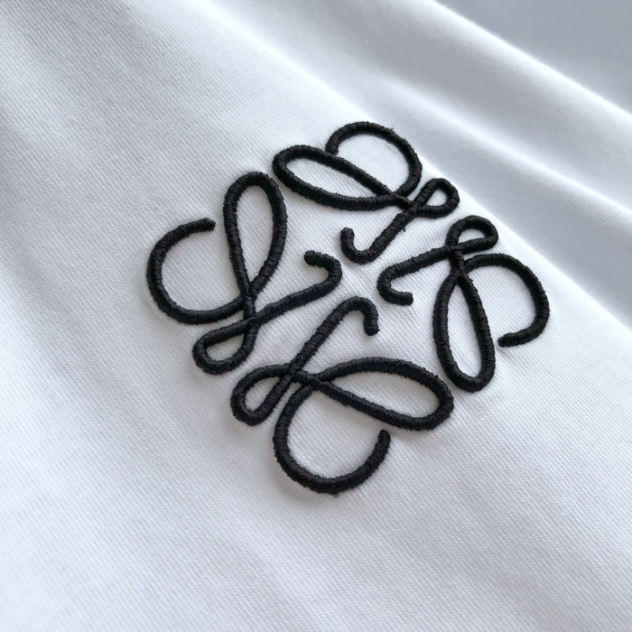 NIGO Loewe Men's Summer Embroidered Logo Pattern Round Neck Solid Color Cotton Short Sleeve T-Shirt #nigo75589