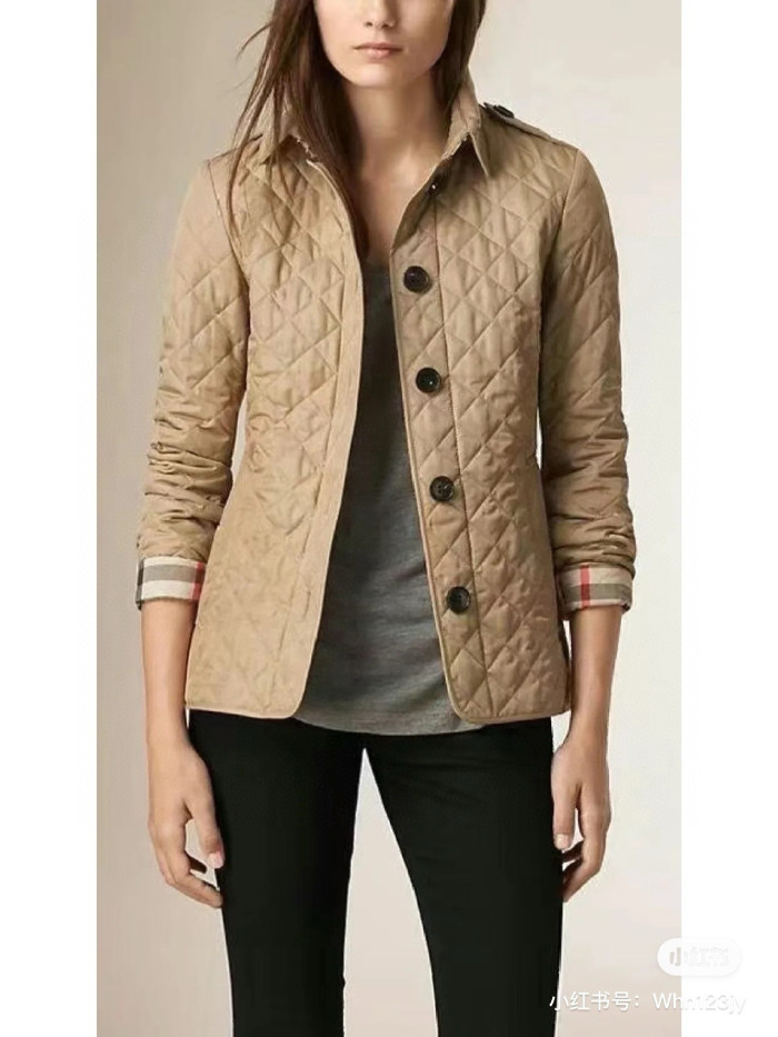 NIGO Burberry Women's Autumn and Winter Solid Color Quilted Design Single Breasted Lapel Long Sleeve Jacket #nigo75565